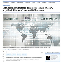 Garrigues lidera mercado de asesores legales en M&A, seguido de Ura Menndez y A&O Shearman